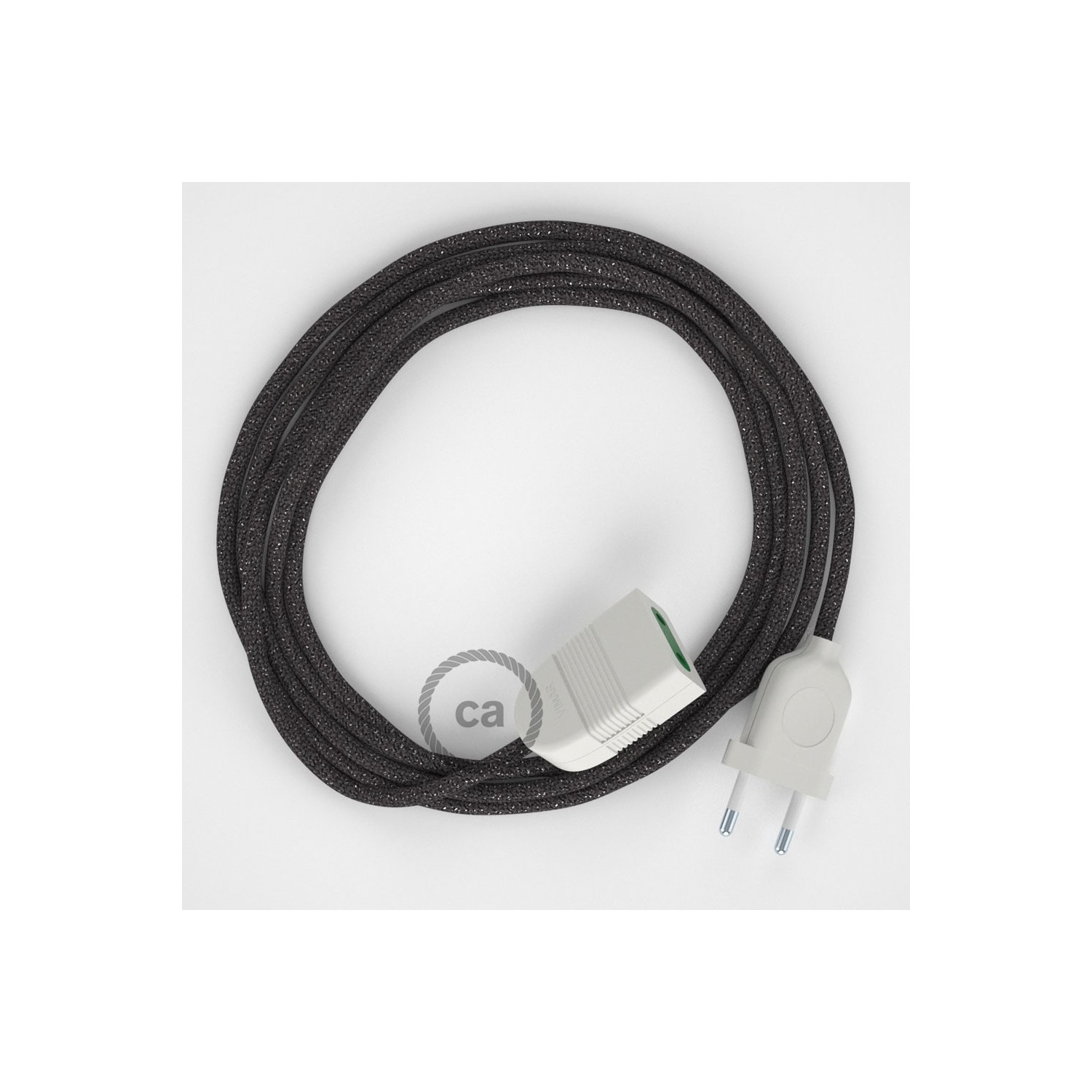 Produžni kabel za napajanje (2P 10A) Blještavo Sivi Rajon RL03 - Made in Italy