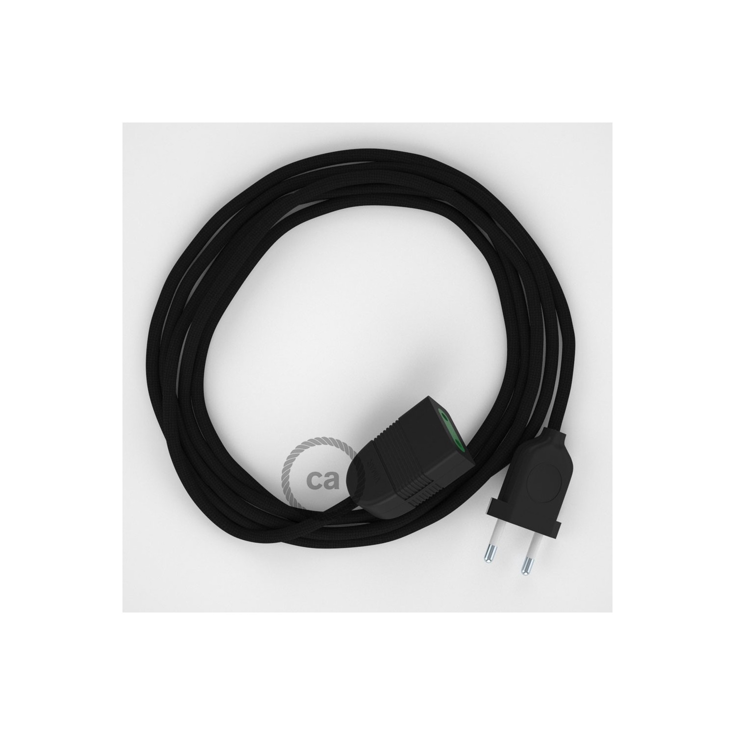Produžni kabel za napajanje (2P 10A) Crni Rajon RM04 - Made in Italy