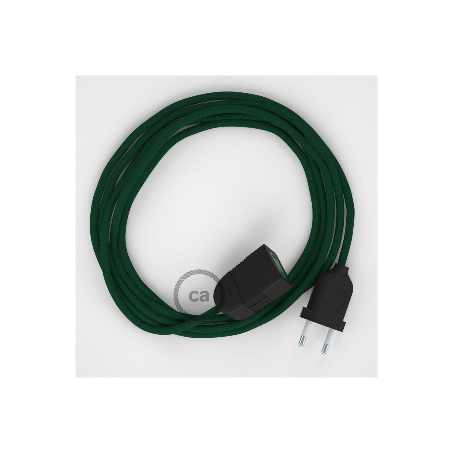Produžni kabel za napajanje (2P 10A) Tamno Zeleni Rajon RM21 - Made in Italy