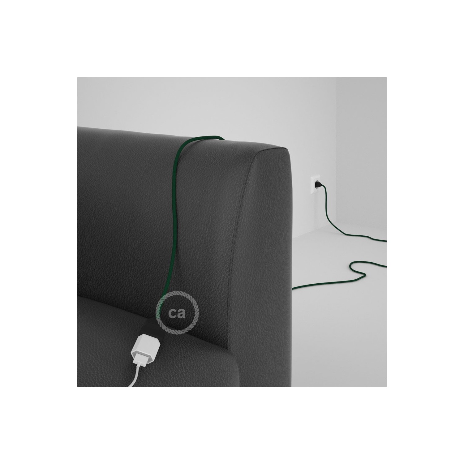 Produžni kabel za napajanje (2P 10A) Tamno Zeleni Rajon RM21 - Made in Italy