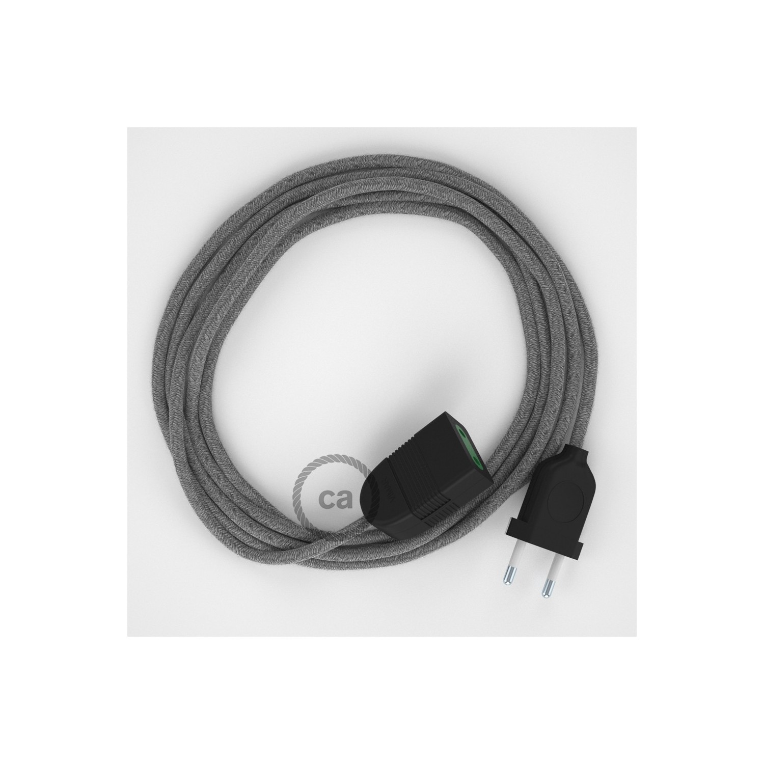 Produžni kabel za napajanje (2P 10A) Sivi Prirodni Lan Prirodni Lan RN02 - Made in Italy