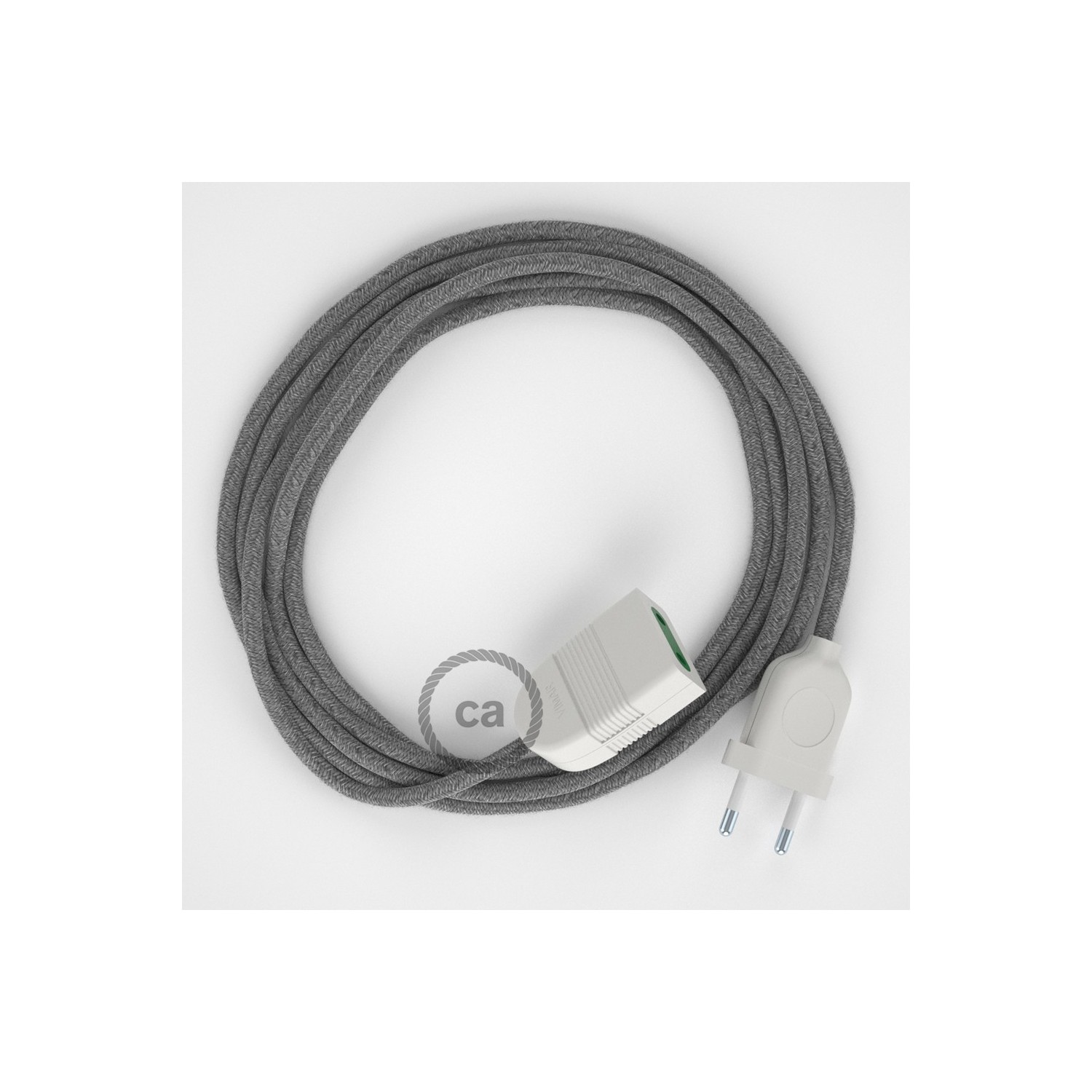 Produžni kabel za napajanje (2P 10A) Sivi Prirodni Lan Prirodni Lan RN02 - Made in Italy