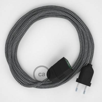 Produžni kabel za napajanje (2P 10A) Cik-Cak Crni Rajon RZ04 - Made in Italy