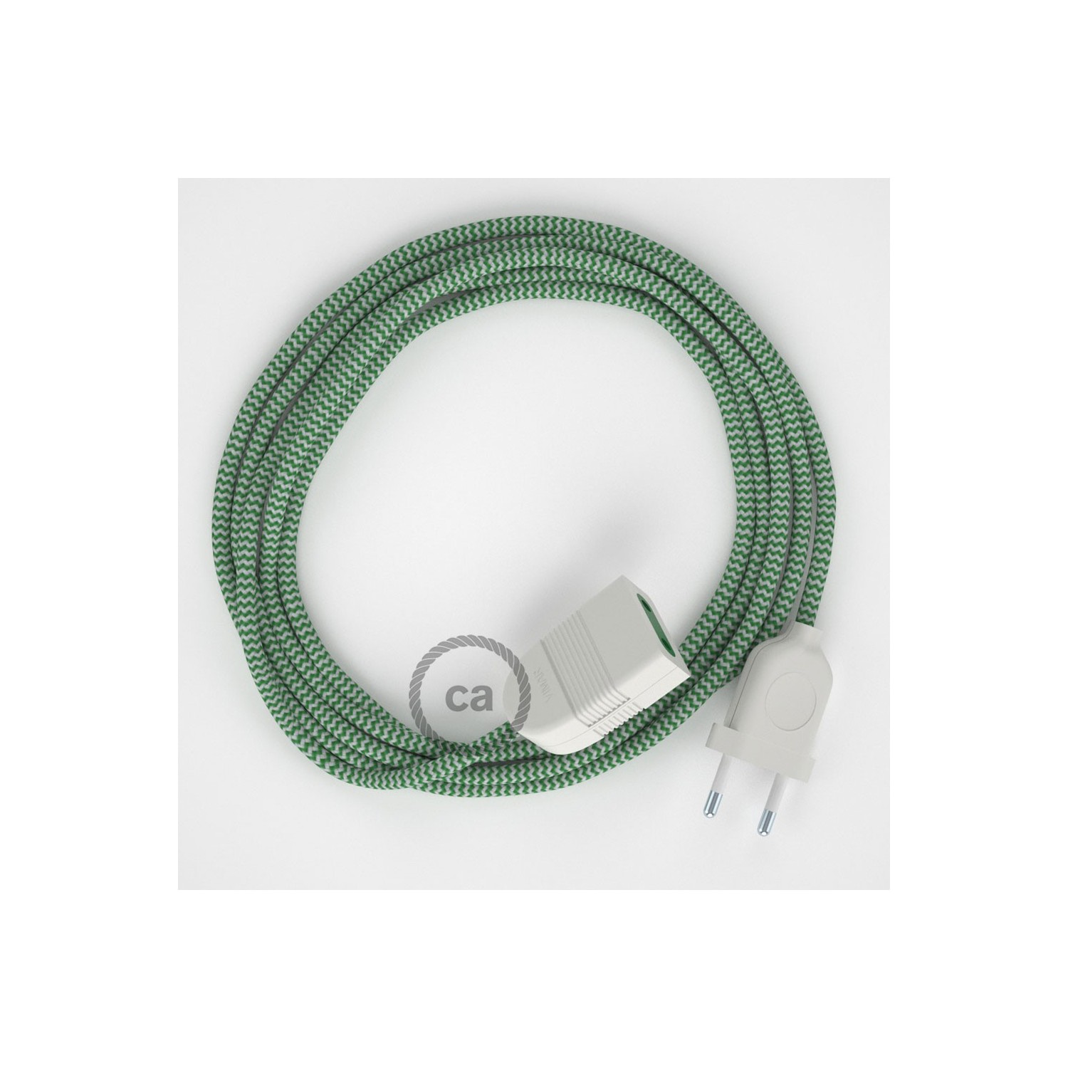 Produžni kabel za napajanje (2P 10A) Cik-Cak Zeleni Rajon RZ06 - Made in Italy