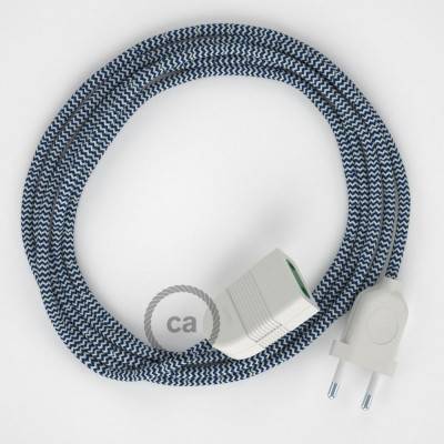 Produžni kabel za napajanje (2P 10A) Cik-Cak Plavi Rajon RZ12 - Made in Italy