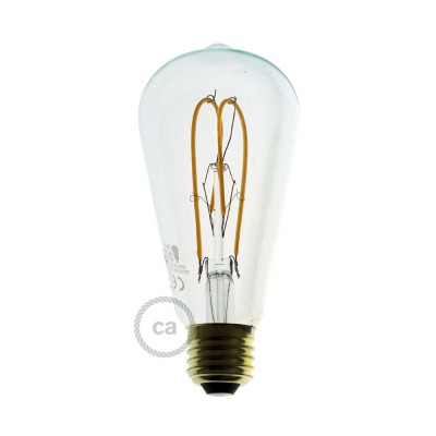 LED prozirna žarulja- Edison ST64 dupla spiralna žarna nit - 5W E27 Dimabilna ( s prigušivanjem svjetla ) 2200k