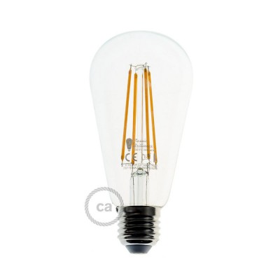 LED prozirna žarulja- Edison ST64 duge žarne niti - 7W E27 dekorativna Vintage Dimabilna ( s prigušivanjem svjetla ) 2200K