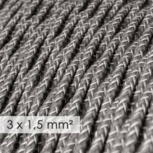 Zamotan kabel većeg presjeka (3x1,50) - sivi prirodni lan TN02