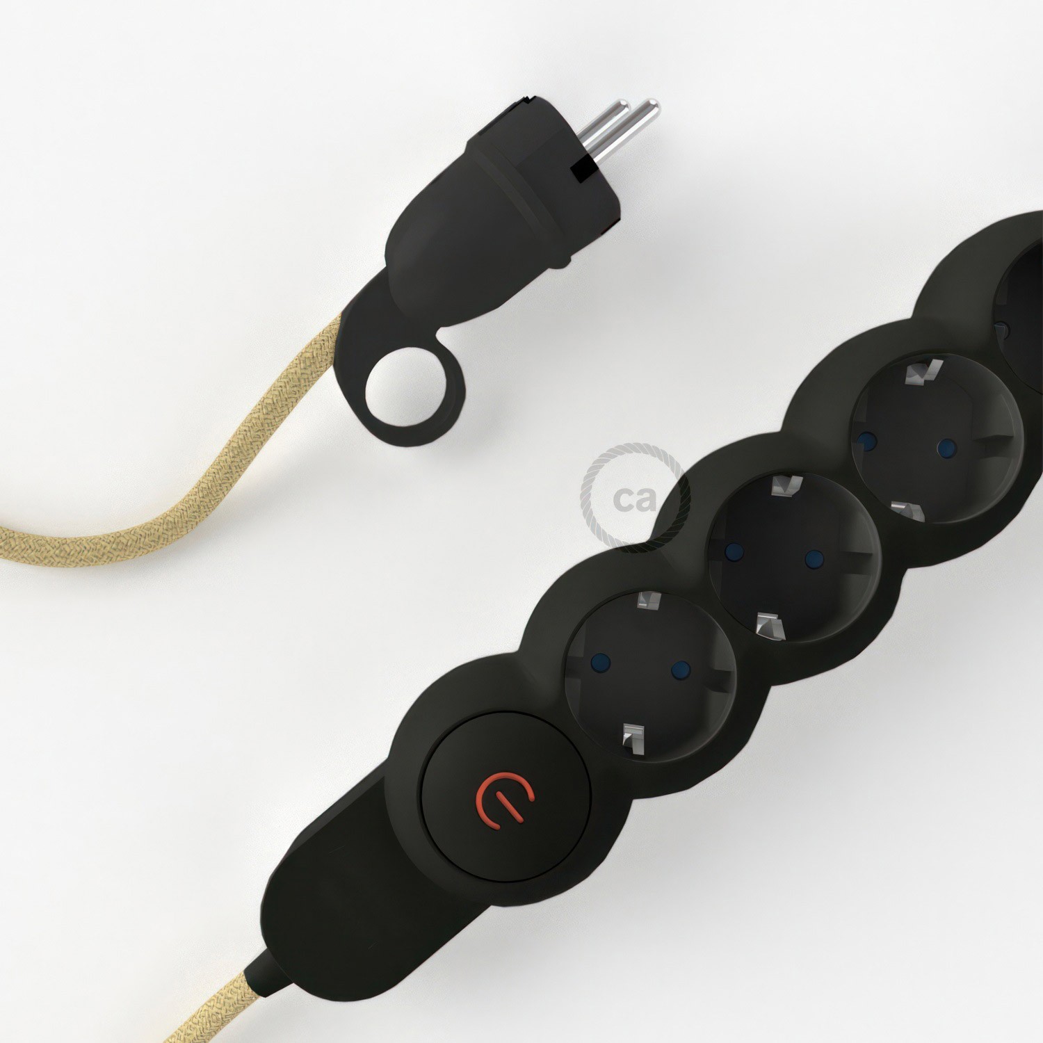 Razdjelnik s električnim tekstilnim kabelom Juta RN06 i s udobnim šuko utikačem