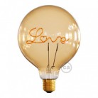 LED zlatna žarulja za stolne lampe - Globe G125 jedna žarna nit “Love” - 5W E27 dekorativna Vintage 2000K