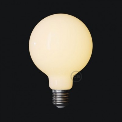 led mliječno bijela žarulja - Globe G95 - 7.5W E27 Dimabilna ( s prigušivanjem svjetla ) 2700K