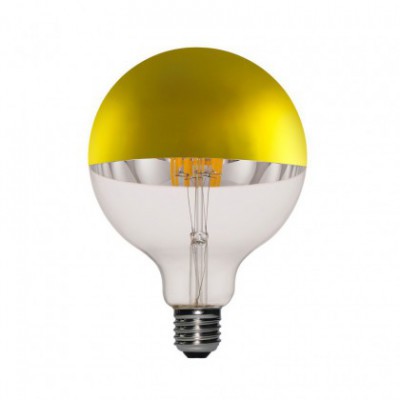 Zlatna "half sphere" Globe G125 LED žarulja 7W E27 2700K dimabilna ( s prigušivanjem svjetla )