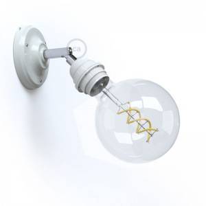 Fermaluce 90° Monochrome s navojnim glom za žarulje E27, prilagodljiva porculanska lampa