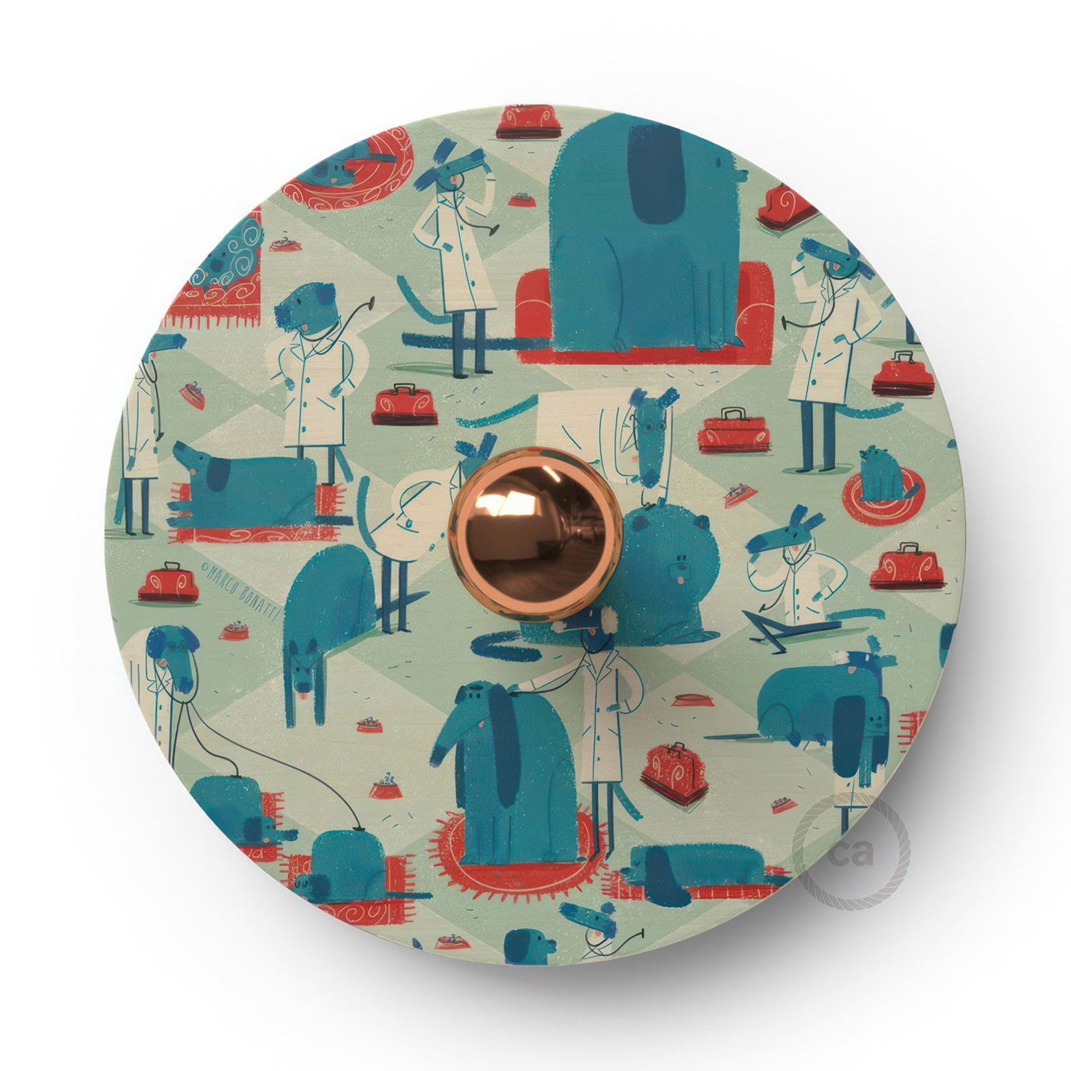 Fermaluce Funny Pop drveni UFO disk obostrano ilustriran od strane različitih umjetnika