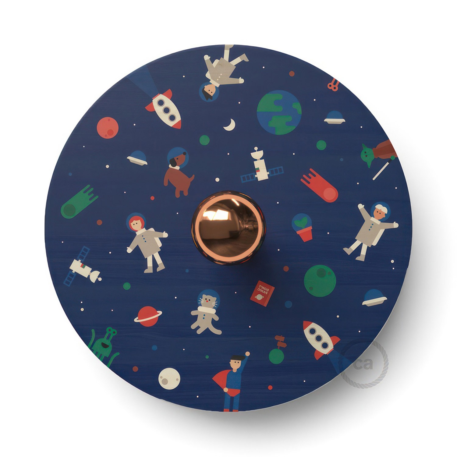 Fermaluce Funny Pop drveni UFO disk obostrano ilustriran od strane različitih umjetnika