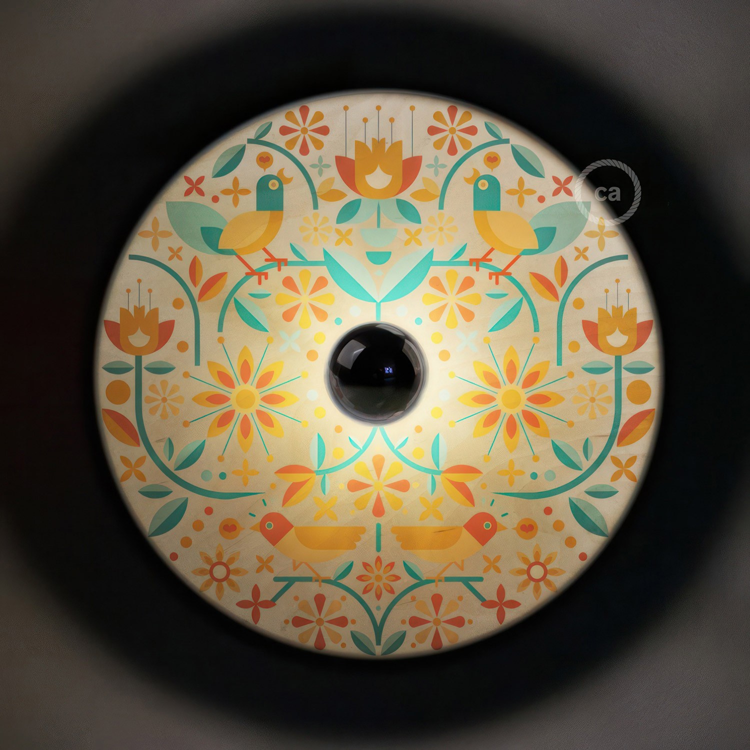 Fermaluce Ethnic drveni UFO disk obostrano ilustriran od strane različitih umjetnika