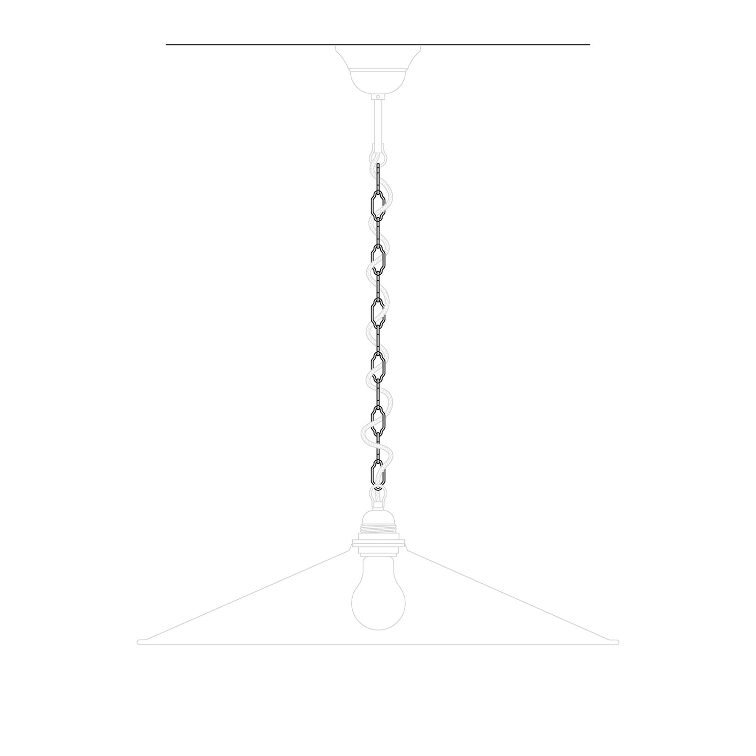 Lanac Cattedrale od željeza za lustere i ovjese - Duljina 50 cm