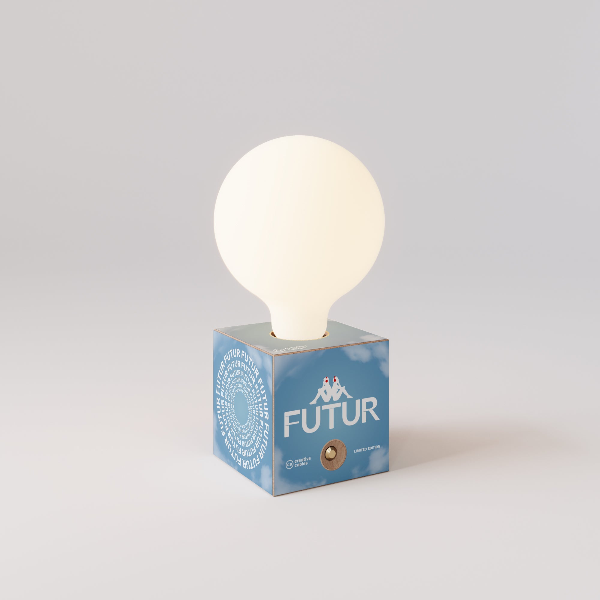 Baterijska lampa Cabless03 "Futur" s globus žaruljom s efektom porculana - Futur Festival