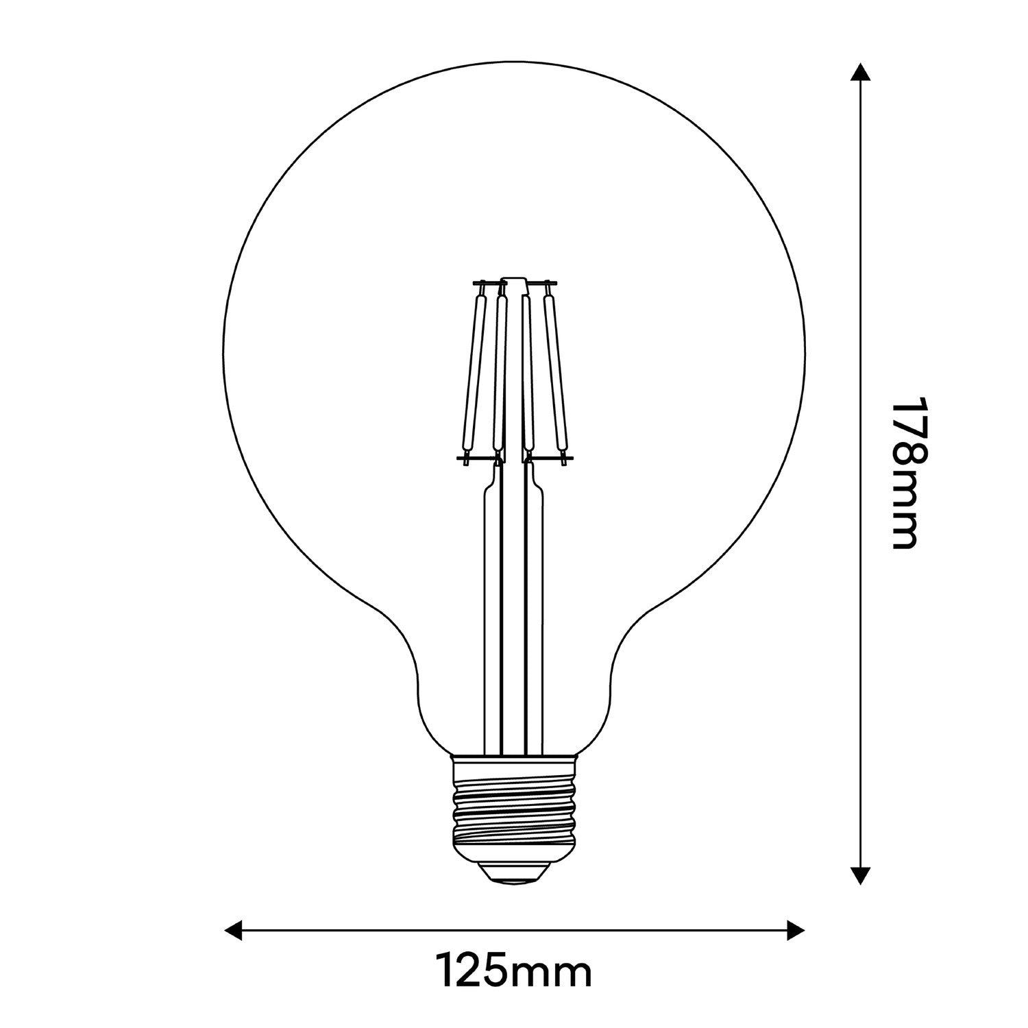Lampadina LED Tattoo "Just Be Cool" G125 4,5W 470Lm E27 2700K Dimmerabile