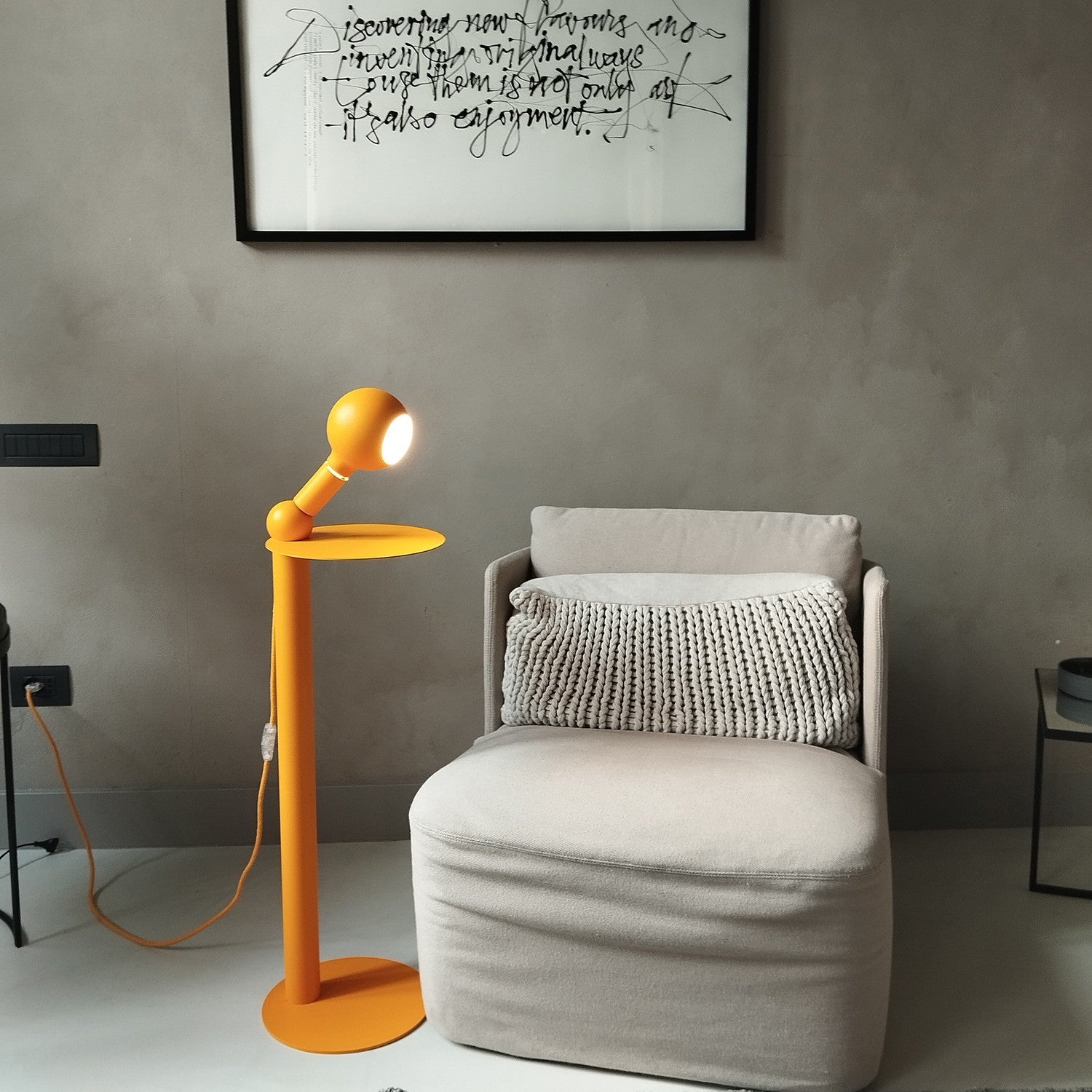 Rocco - Podna lampa s Utikač UK i Žarulja Camo - Žuta