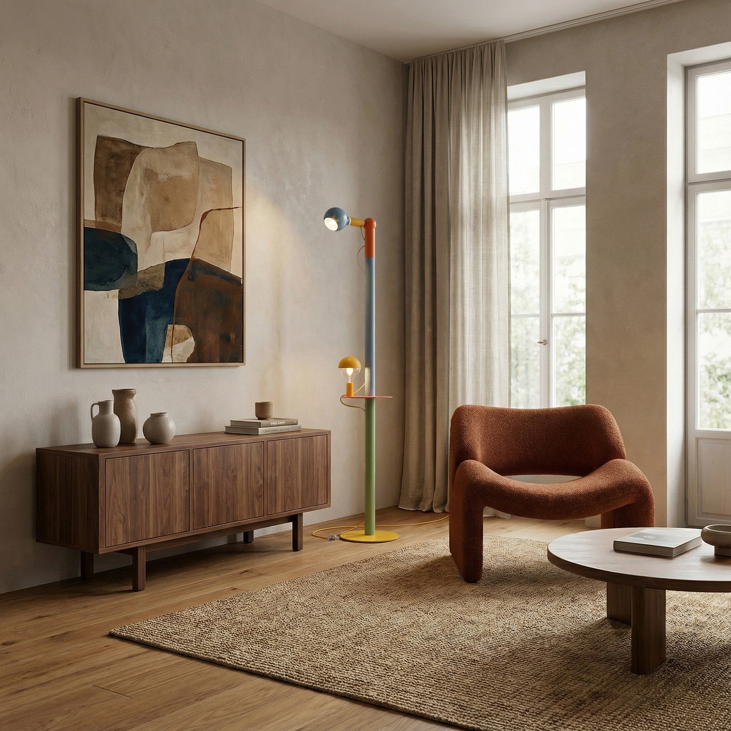 Rocco XXL - Podna lampa u više boja s UK utikačem i žaruljom Maria i Camo