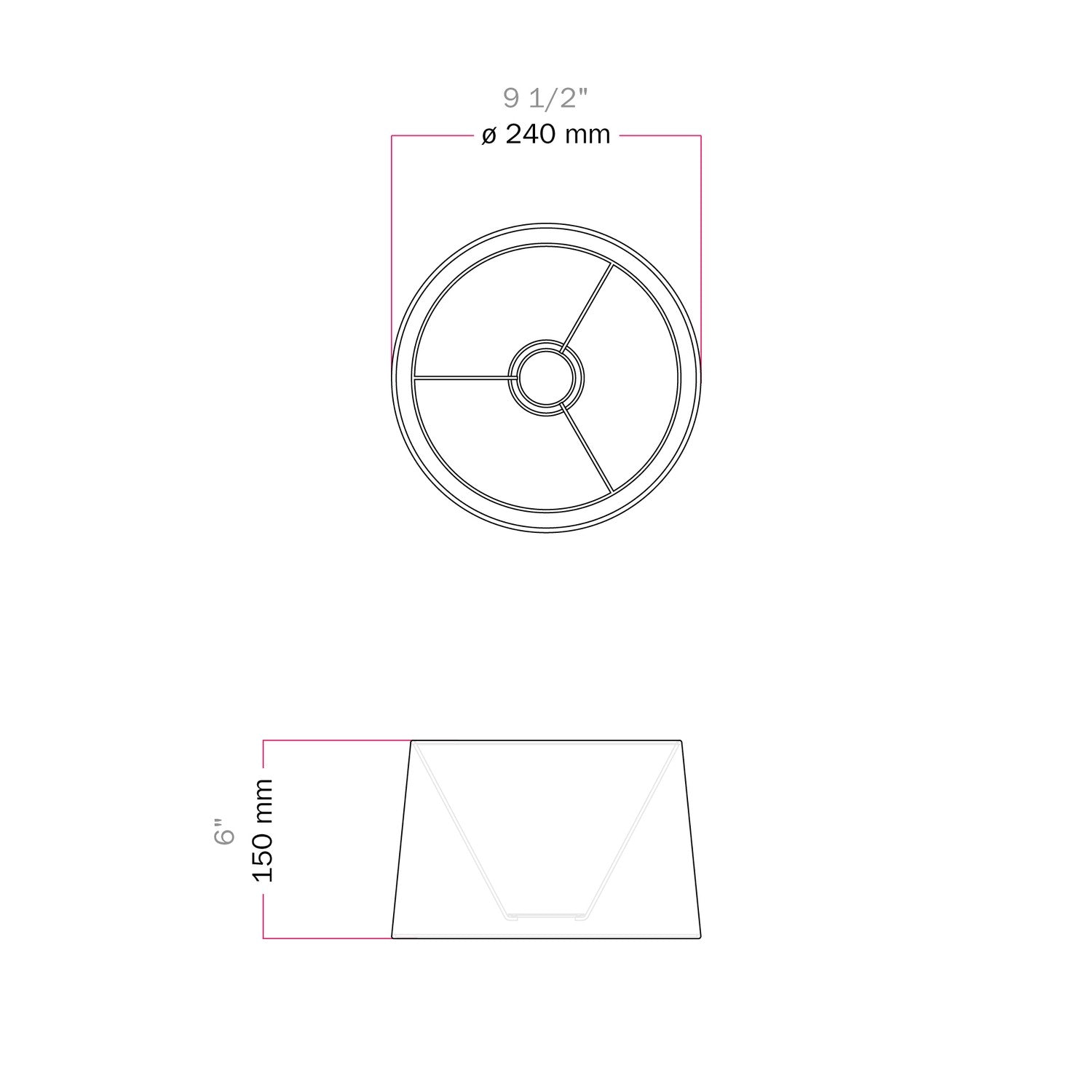 Paralume Athena con attacco E27 per lampada da tavolo o da terra - Made in Italy - Teletta Rosso