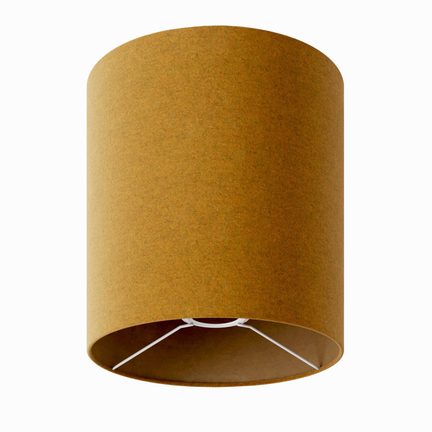 Paralume Cilindro M in tessuto con attacco E27 - Made in Italy - Lana Senape