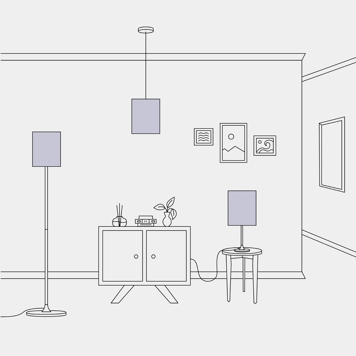 Paralume Cilindro M in tessuto con attacco E27 - Made in Italy - Teletta Lilla