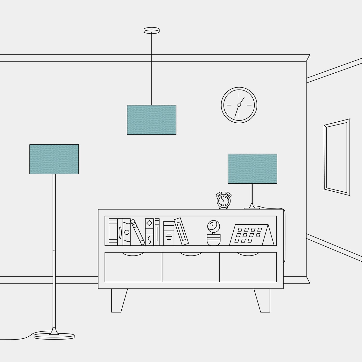 Paralume Cilindro L in tessuto con attacco E27 - Made in Italy - Teletta Verde Dubbio