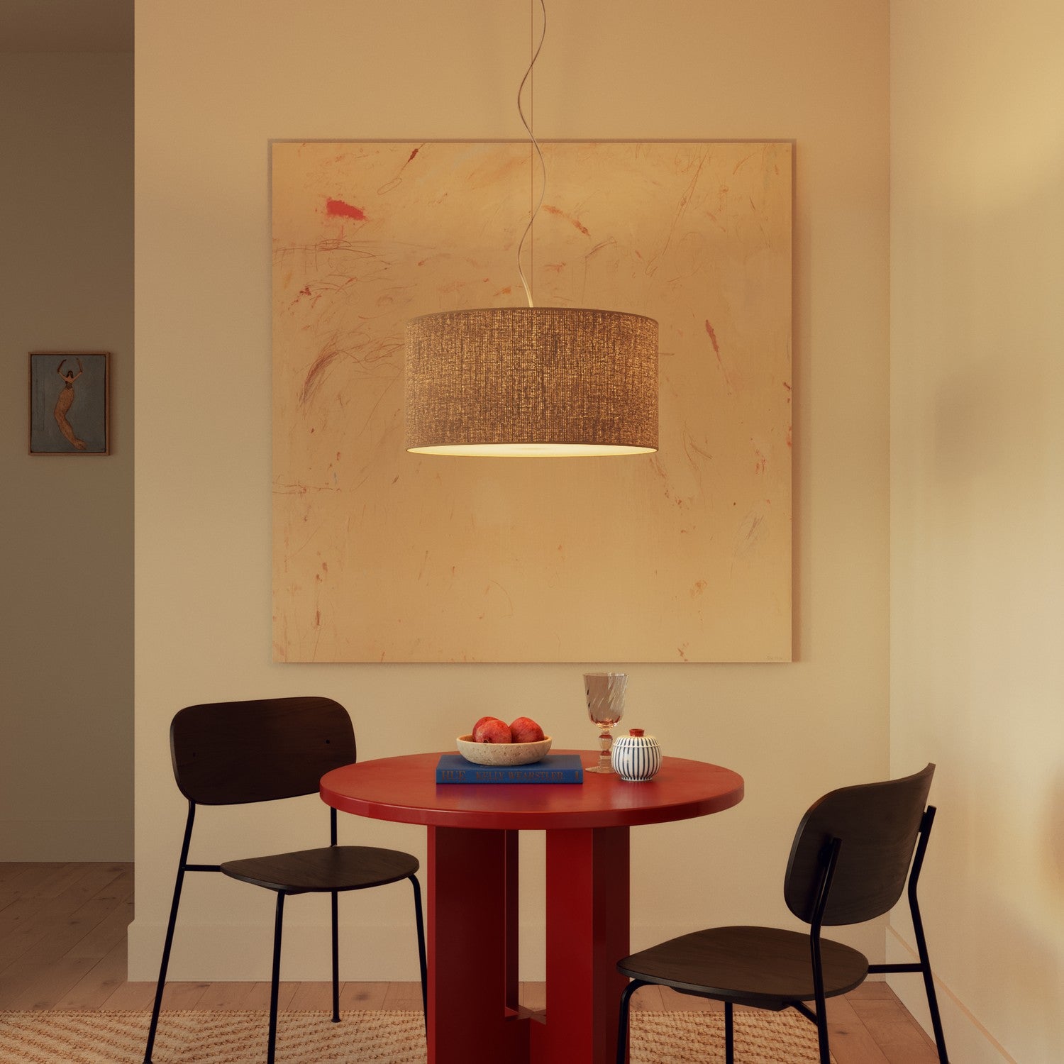 Paralume Cilindro XL in tessuto con attacco E27 - Made in Italy - Juta Naturale