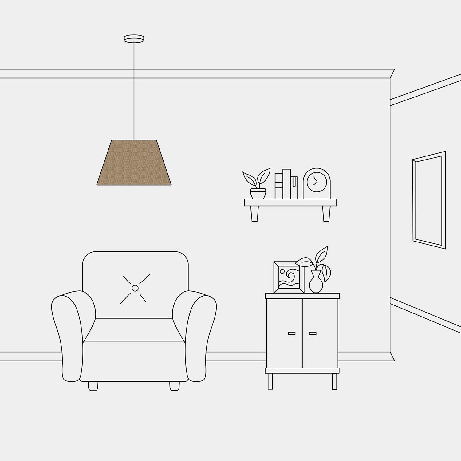 Paralume Impero M per sospensione con attacco E27 - Made in Italy - Lana Marrone