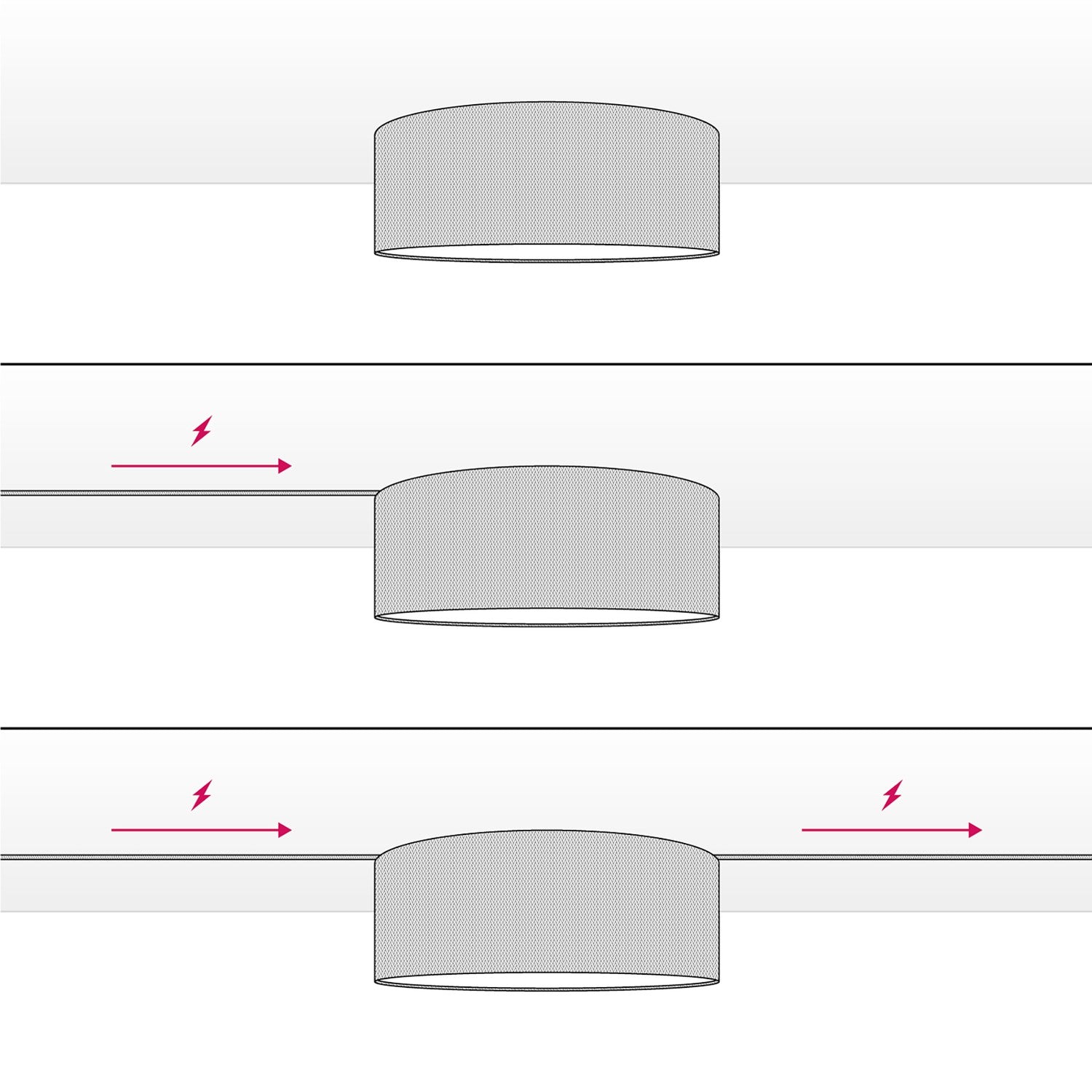 Plafoniera in tessuto Small - Made in Italy - Teletta Grigio Scuro
