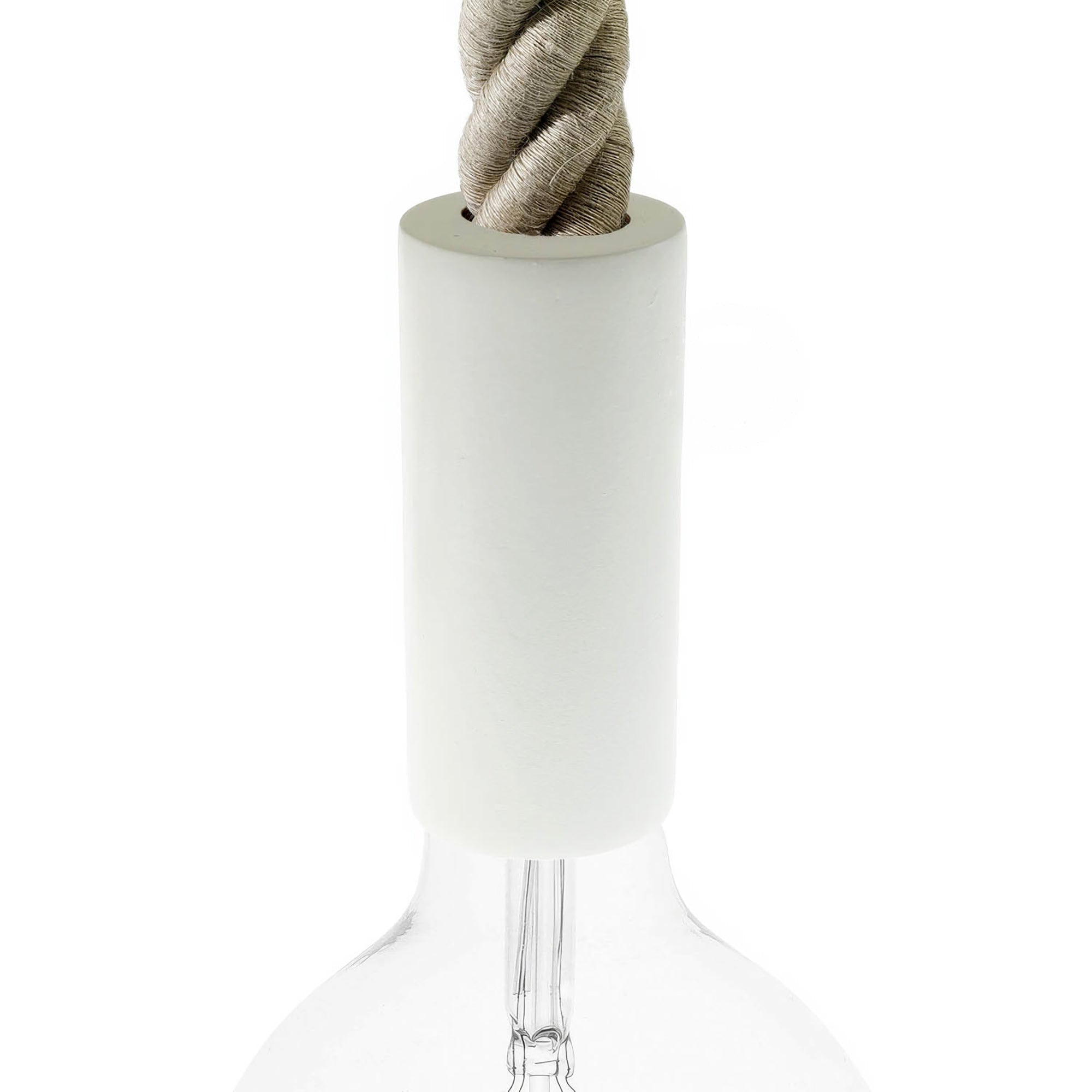 Kit portalampada E27 in legno per cordone 3XL - Bianco