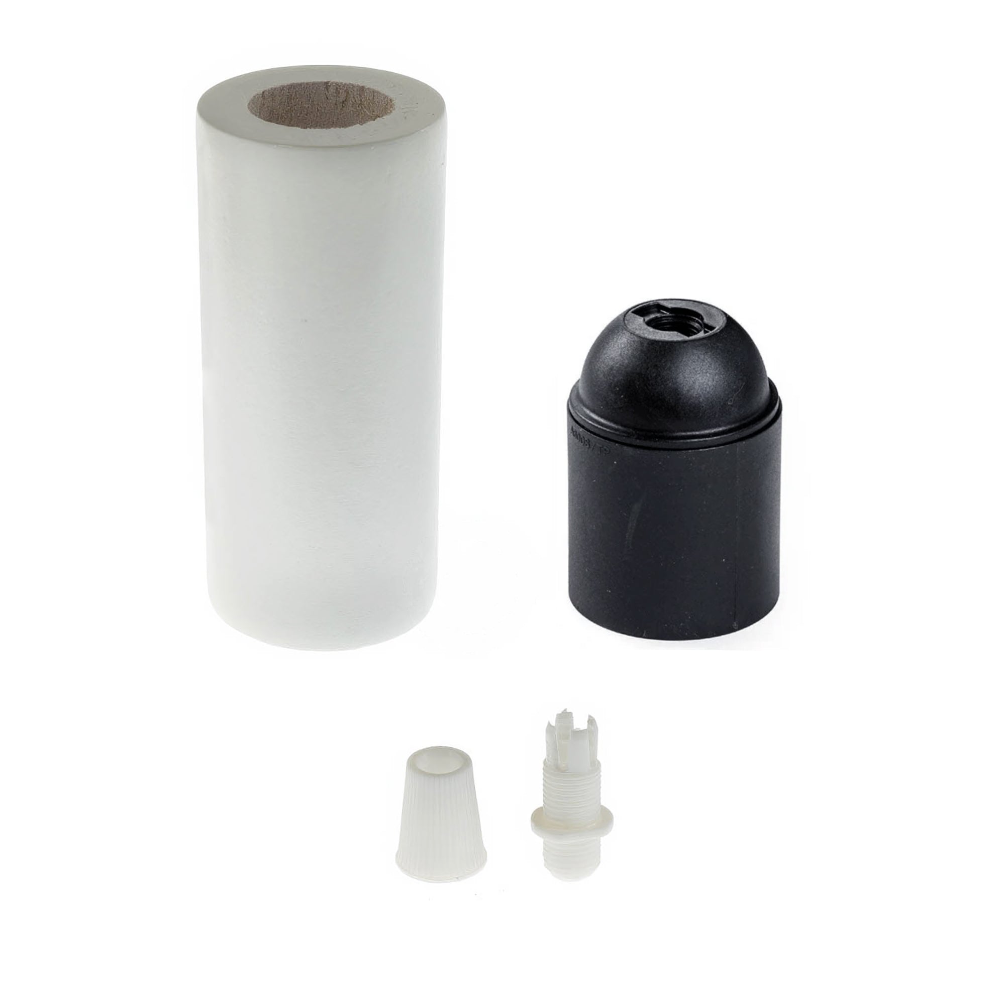 Kit portalampada E27 in legno per cordone 3XL - Bianco