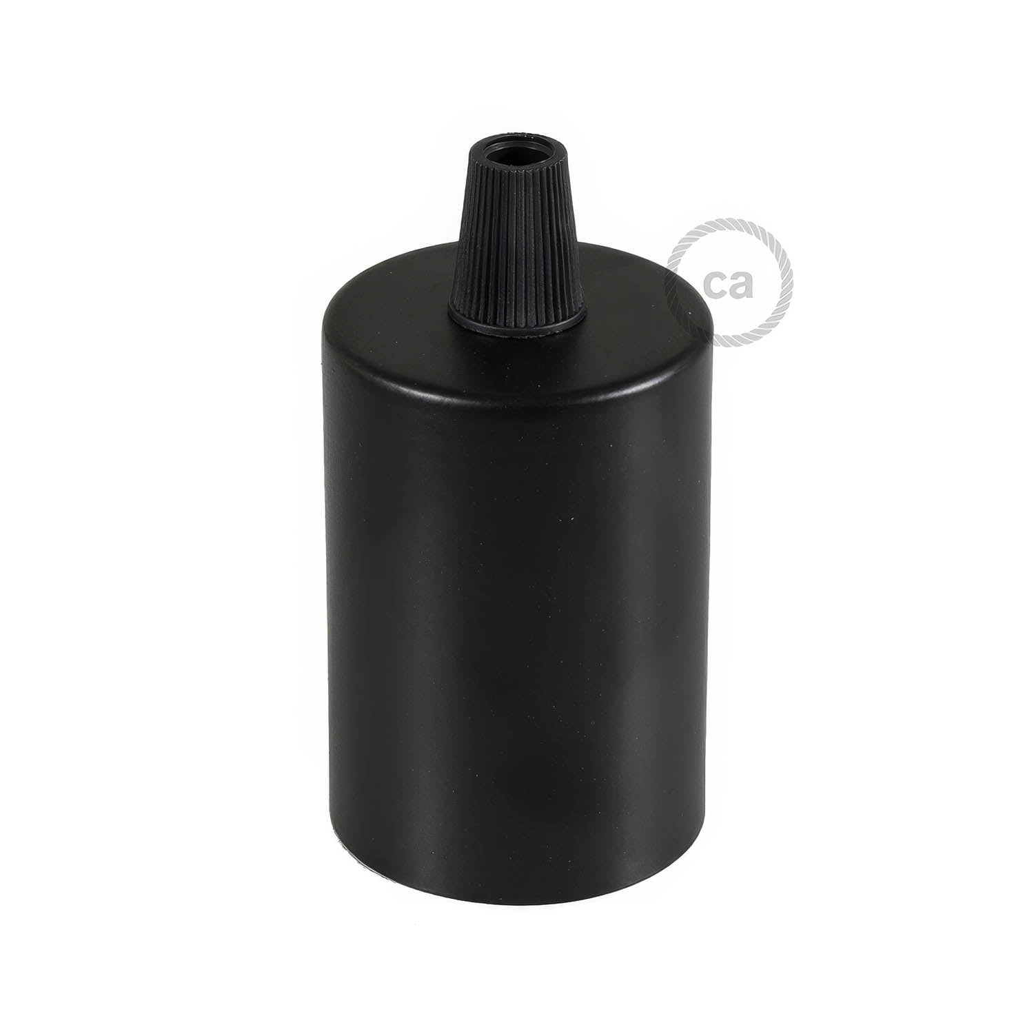 Kit portalampada E27 cilindrico in metallo - Nero Conico