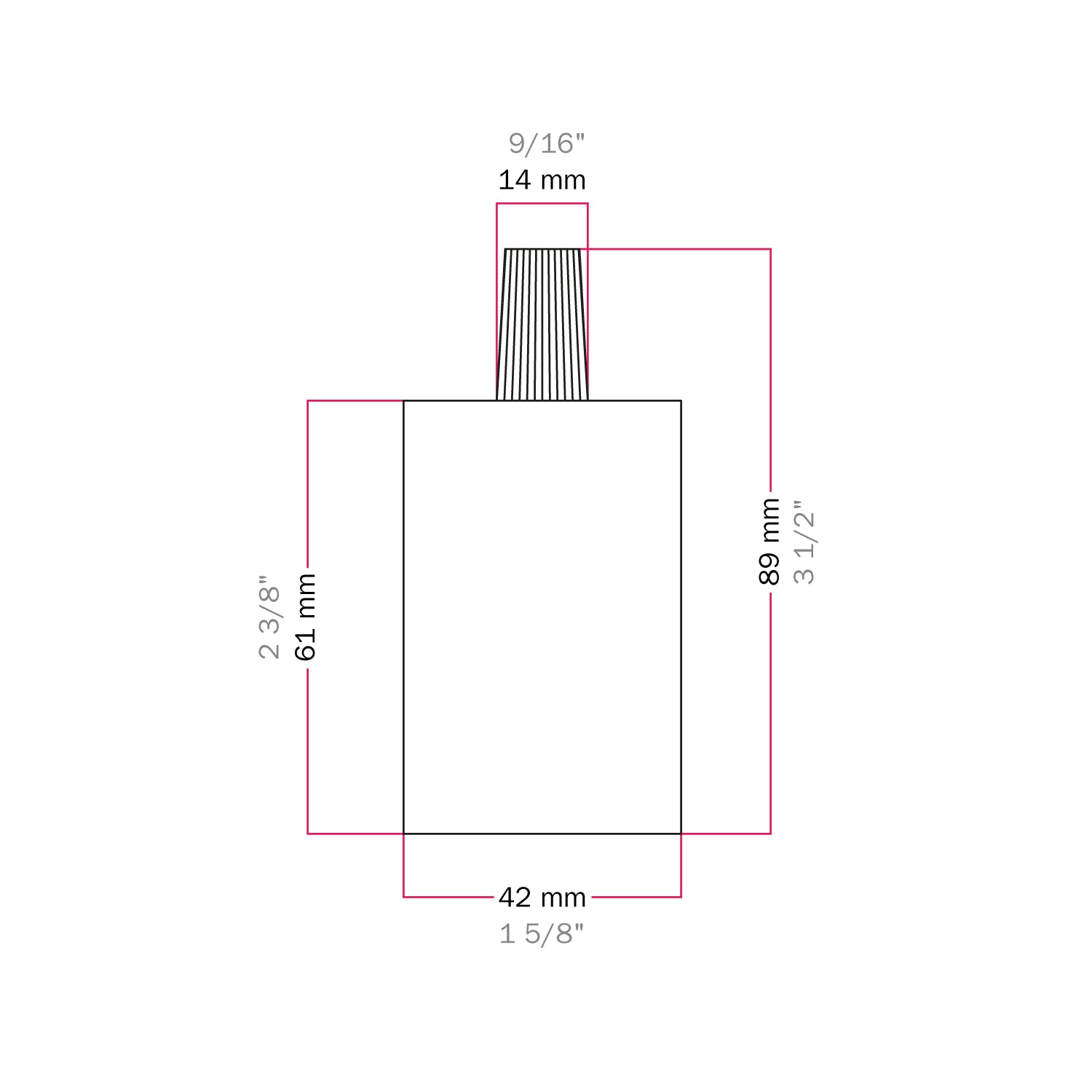 Kit portalampada E27 cilindrico in metallo - Cromo Conico