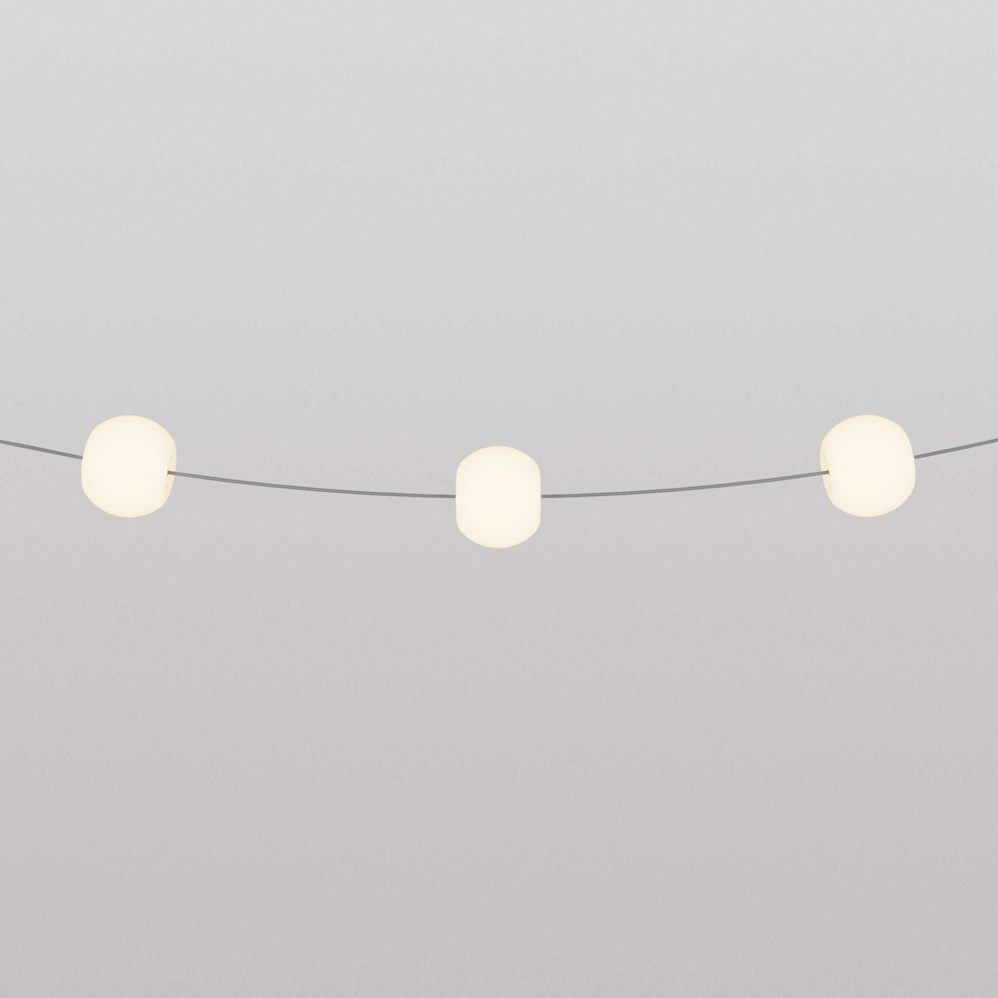 Catena luminosa 3 punti luce da esterno IP67 Grigio - Marina3 Cherry 70 cm