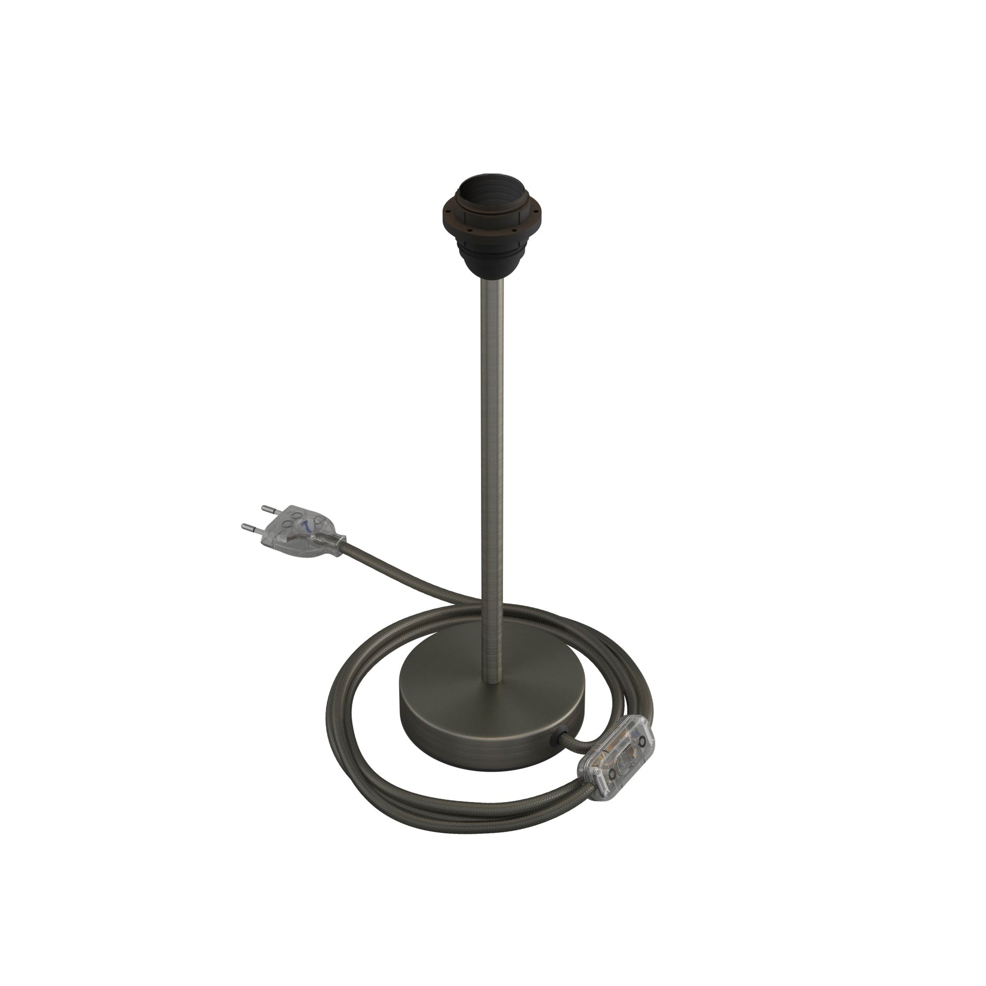 Alzaluce per paralume - Lampada da tavolo in metallo - Titanio satinato 30 cm