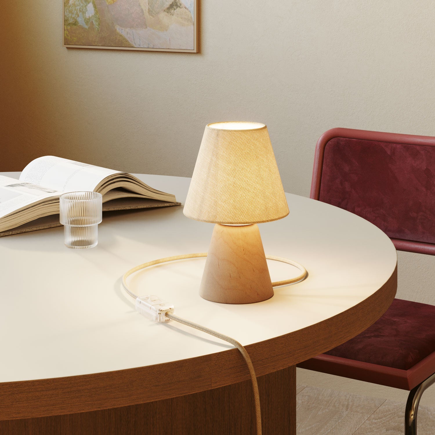 Base lampada in legno - Cono