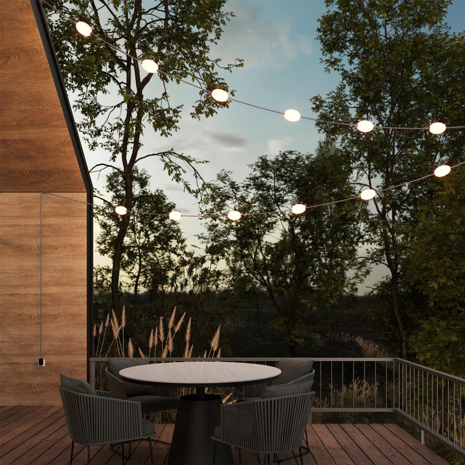 Catena luminosa 12 punti luce da esterno IP67 Grigio - Marina12