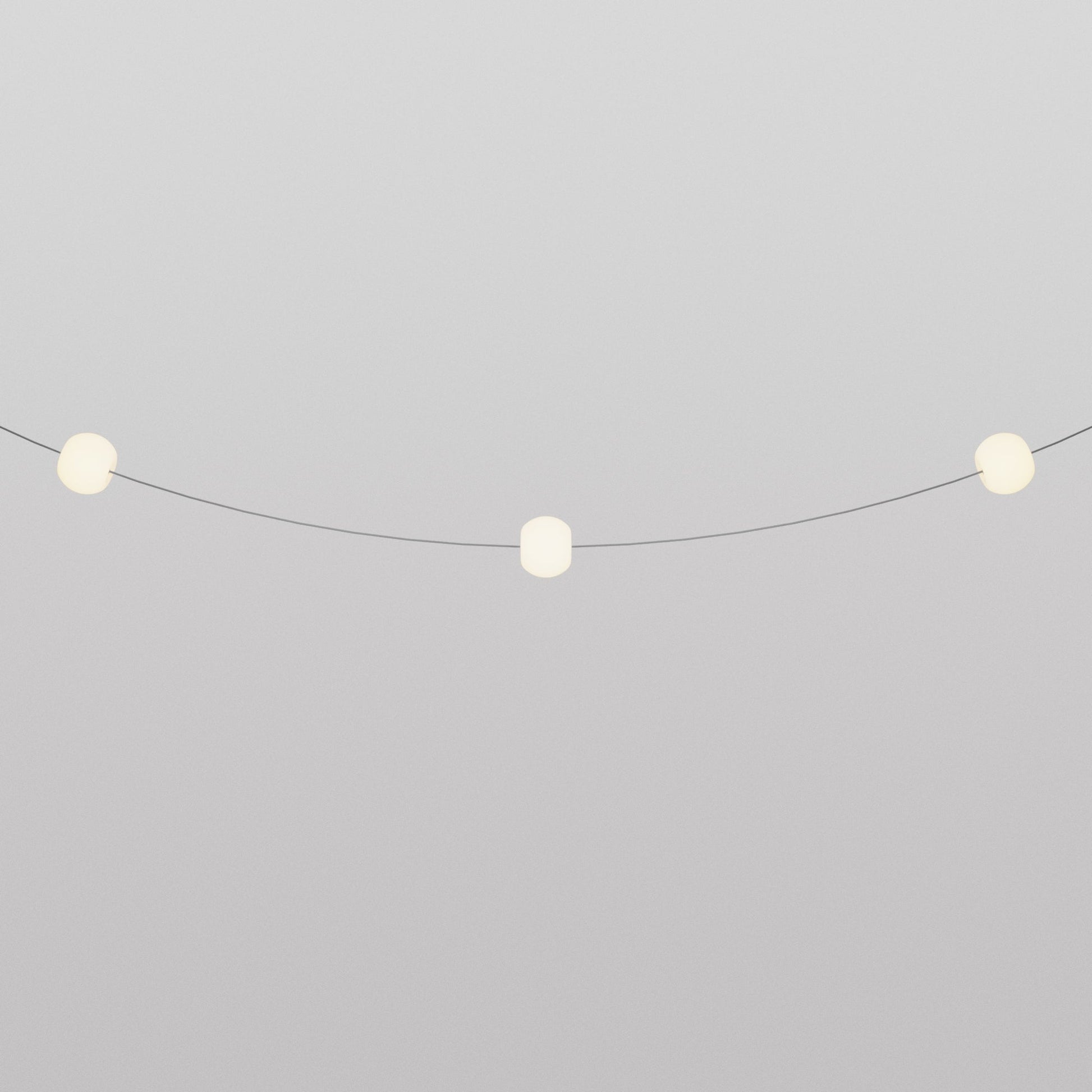 Catena luminosa 3 punti luce da esterno IP67 Grigio - Marina3 Cherry 140 cm