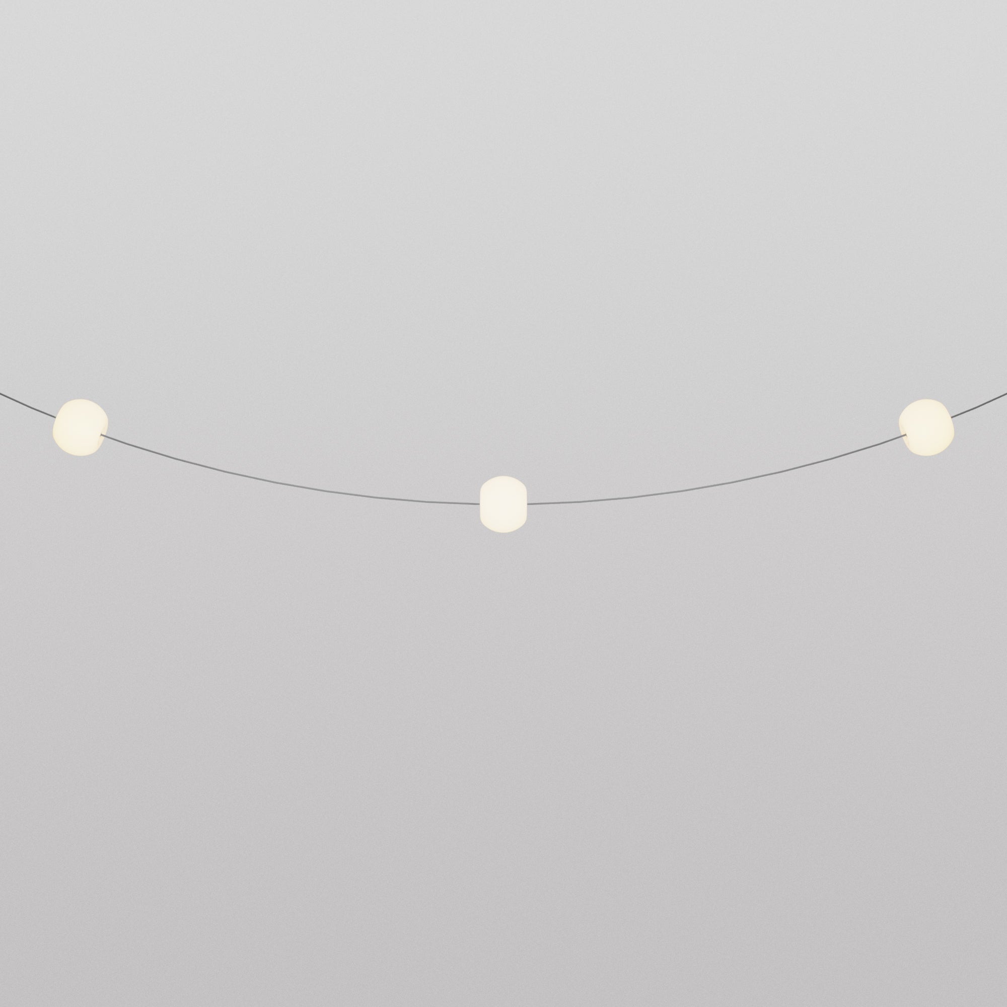 Catena luminosa 3 punti luce da esterno IP67 Grigio - Marina3 Cherry 140 cm