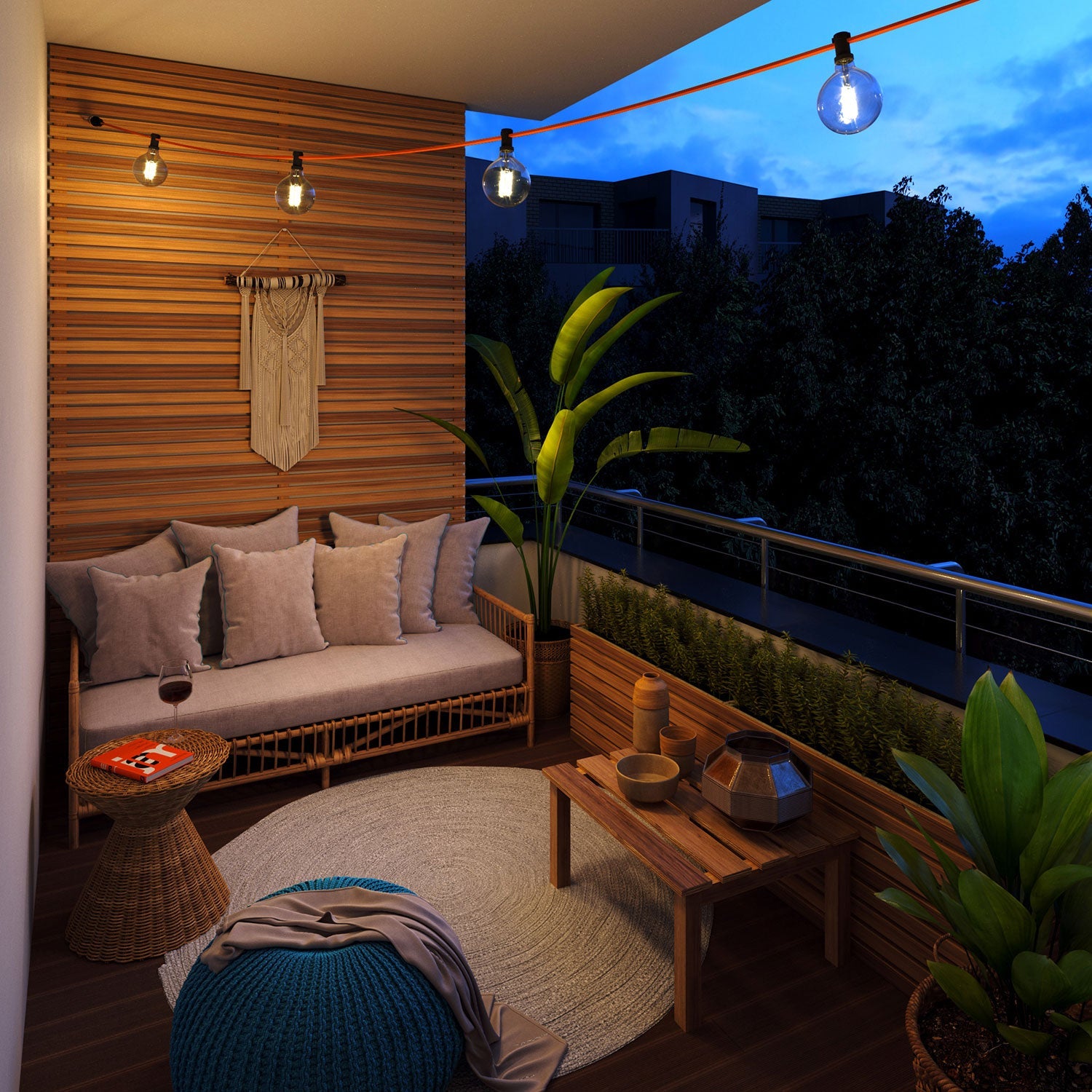 Catenaria Sistema Lumet da 12,5 m con cavo tessile CF15, 10 portalampada, gancio e spina neri