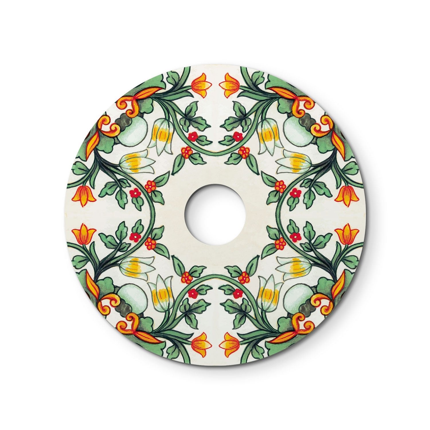 Catenaria Sistema Lumet 'Maioliche' da 7,5 m con cavo tessile, 5 portalampada e paralumi Rosso e Verde, gancio e spina nera