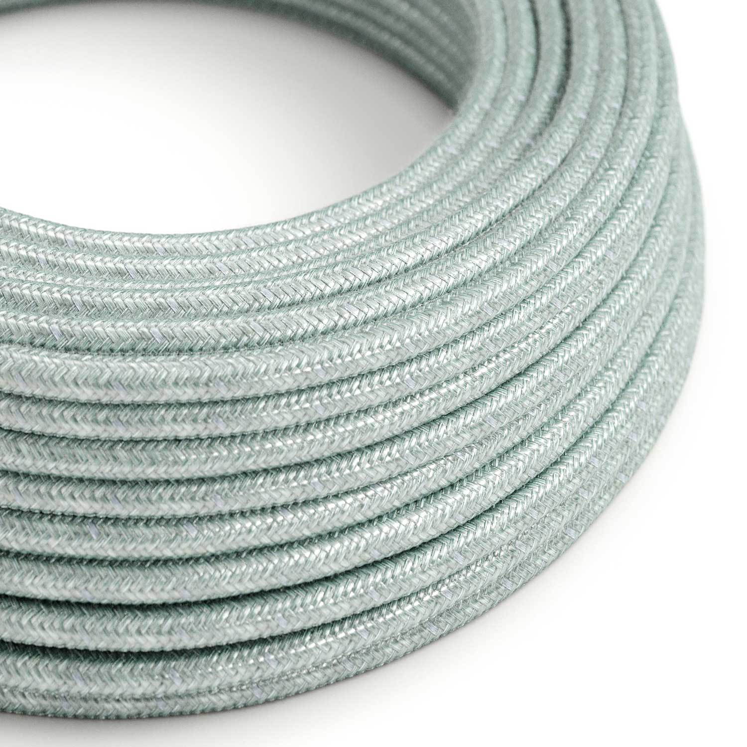 Cavo in cotone color Azzurro Foschia - L'Originale Creative Cables, ideale per progetti di illuminazione creativi - RX12