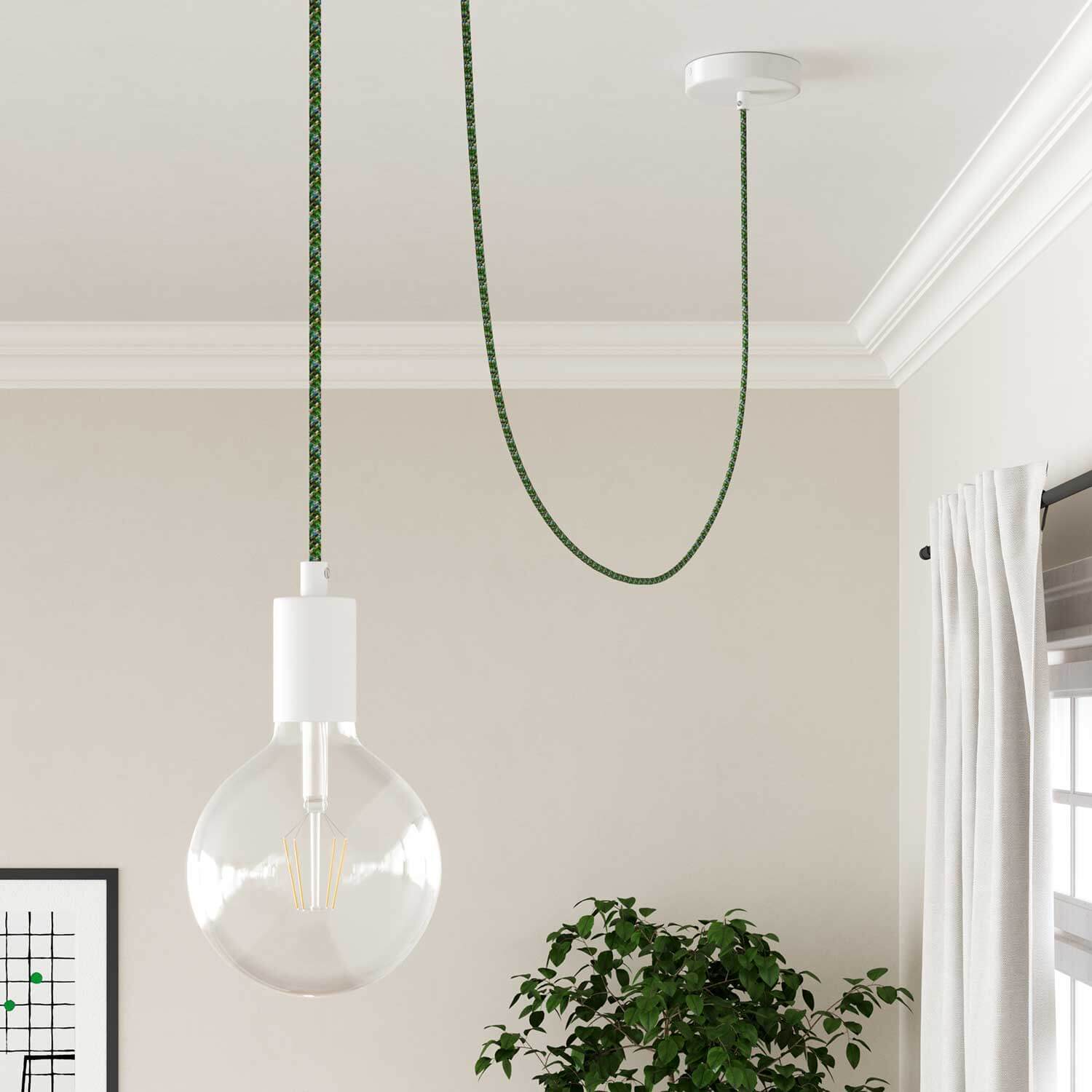 Cavo per illuminazione in tessuto Pixel Palette Verde - L'Originale Creative Cables, per decorazioni luminose uniche - RX05