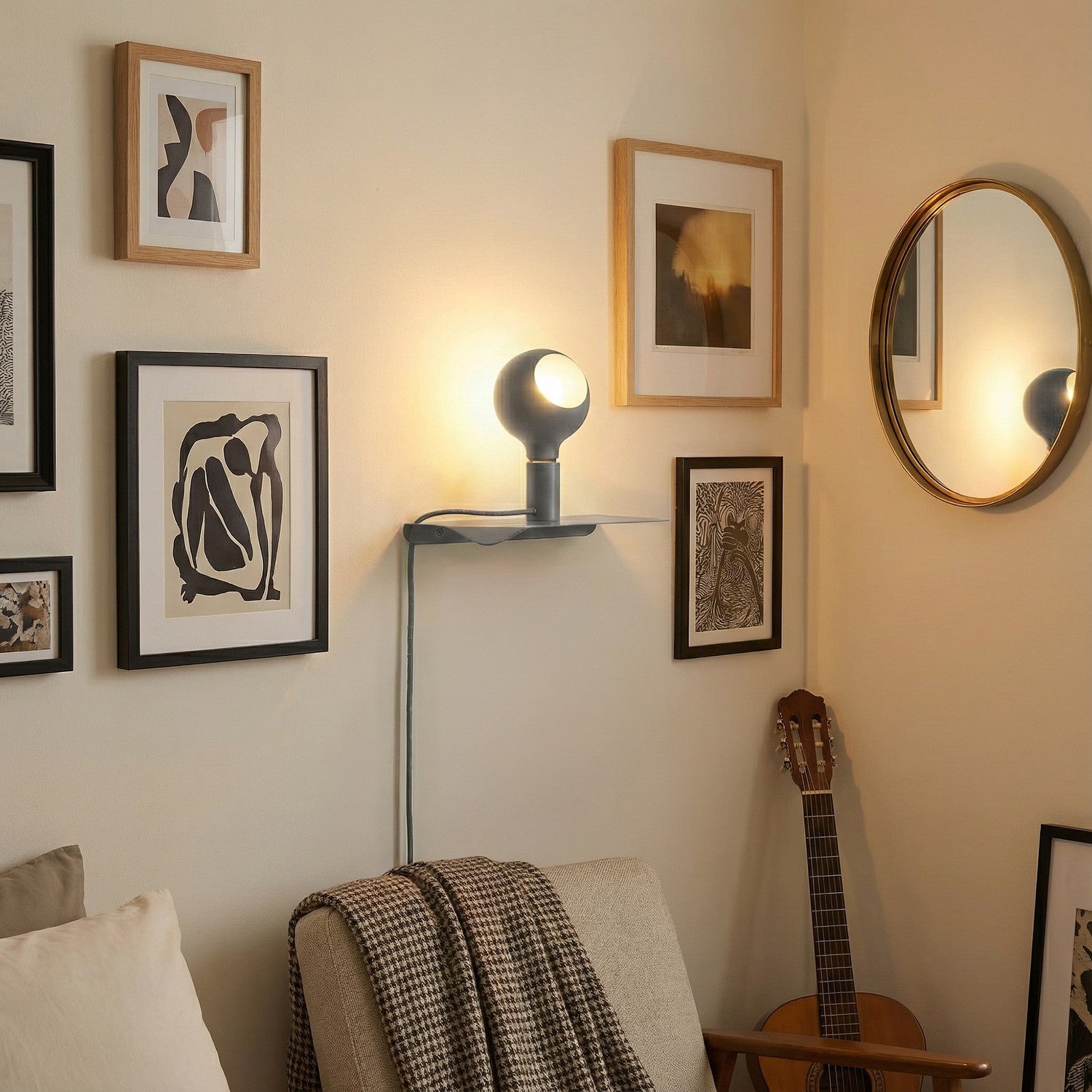 Combo Camo - Lampada con mensola - Grigio - Creative Cables