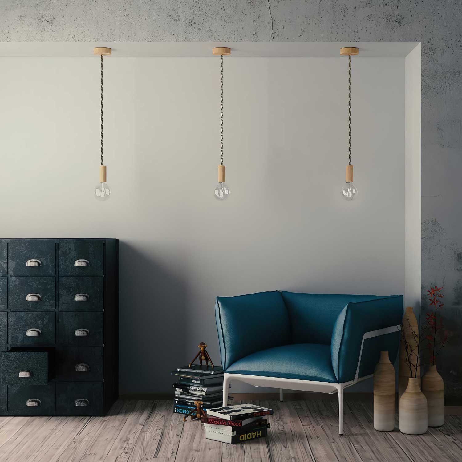 Cordone elettrico 3x0,75 rivestito in tessuto lucido Orleans