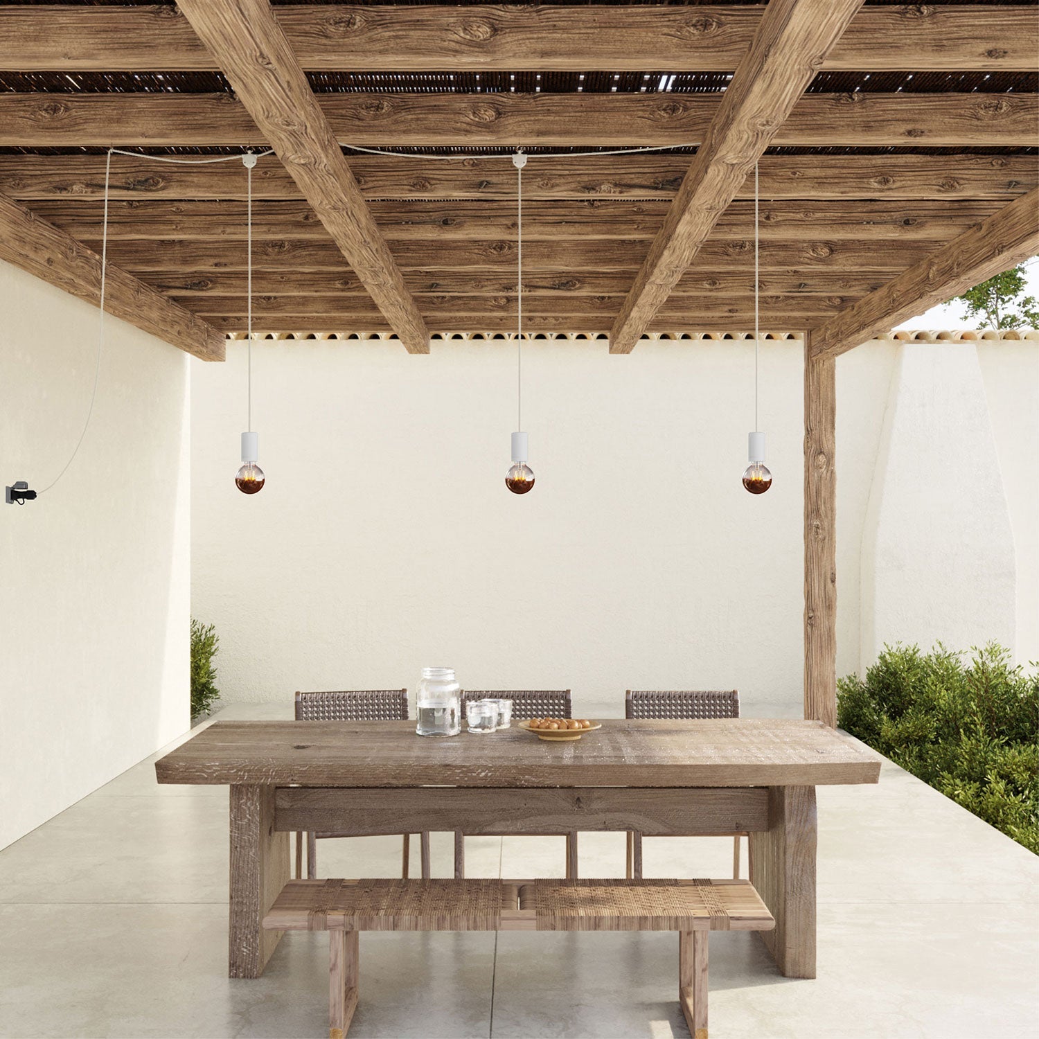 E-Snake Modulair Lampada da esterno IP65 portatile a 3 luci - Bianco