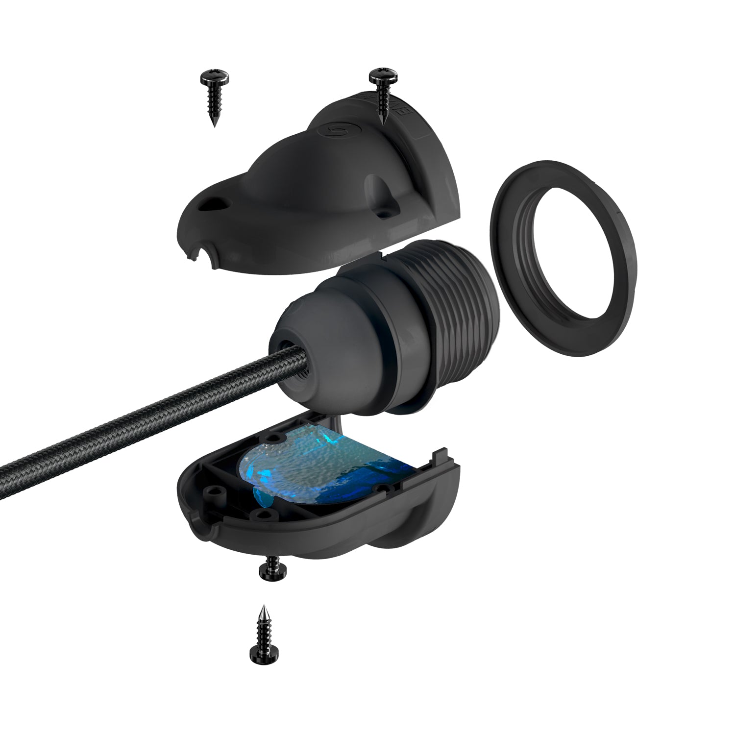 EIVA PASTEL Kit Portalampada IP65 per Esterno in Silicone E27 - Sistema Modulair - Blu carta da zucchero